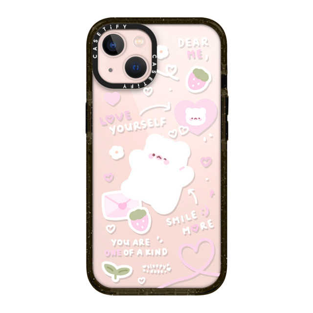 sleepydaze x CASETiFY iPhone 13 ケース ブラック インパクトケース love letter by sleepydaze