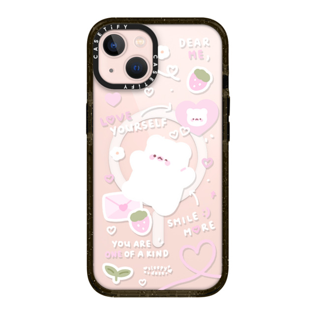 sleepydaze x CASETiFY iPhone 13 ケース ブラック インパクトケース MagSafe対応 love letter by sleepydaze