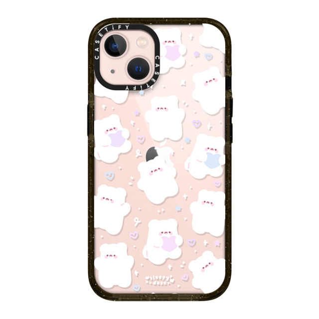 sleepydaze x CASETiFY iPhone 13 ケース ブラック インパクトケース mochi doodles by sleepydaze