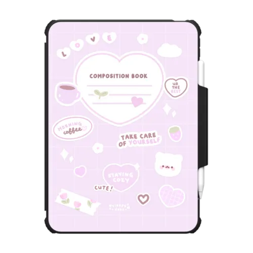 iPad Pro 11-inch (M4) - mochi composition book (pink) by sleepydaze