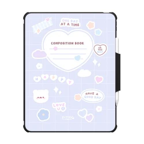 iPad Pro 13-inch (M4) - mochi composition book (blue) by sleepydaze