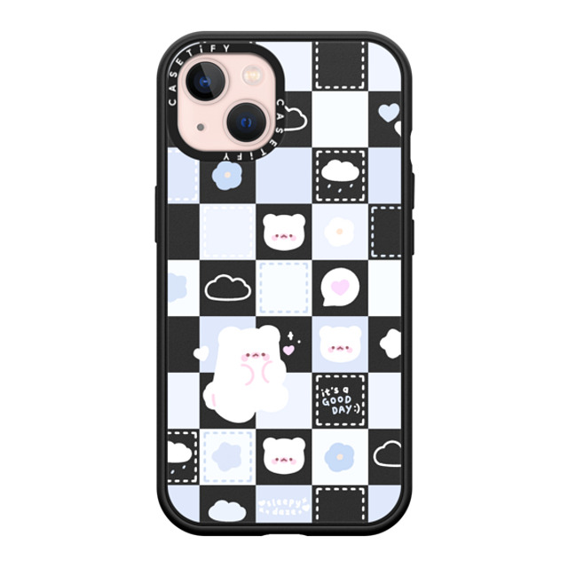 sleepydaze x CASETiFY iPhone 13 ケース マットブラック インパクトケース MagSafe対応 good day mochi checkers by sleepydaze