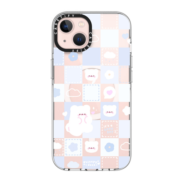 sleepydaze x CASETiFY iPhone 13 ケース クリア クリア ケース MagSafe対応 good day mochi checkers by sleepydaze