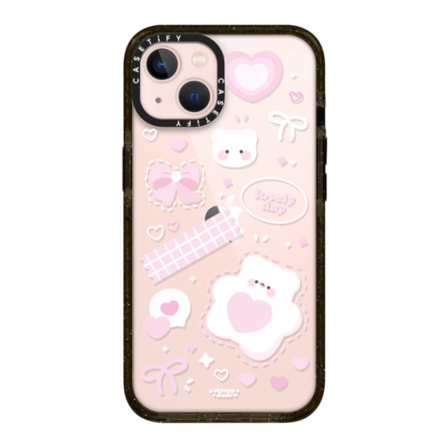 sleepydaze x CASETiFY iPhone 13 ケース ブラック インパクトケース lovely day