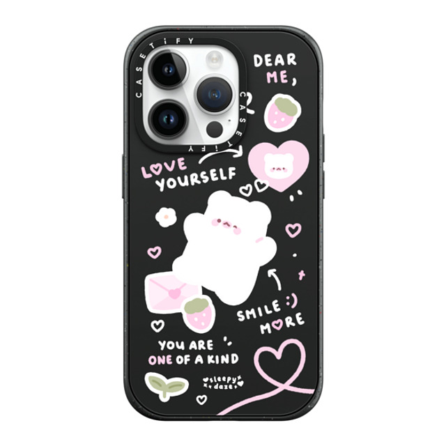 sleepydaze x CASETiFY iPhone 14 Pro ケース マットブラック インパクトケース MagSafe対応 love letter by sleepydaze