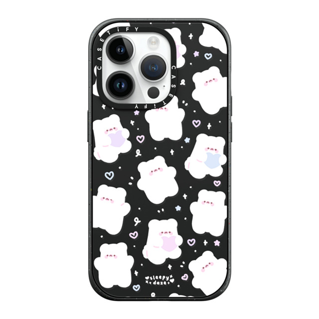 sleepydaze x CASETiFY iPhone 14 Pro ケース マットブラック インパクトケース MagSafe対応 mochi doodles by sleepydaze