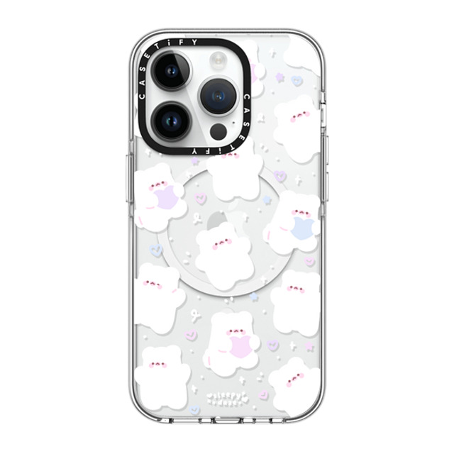 sleepydaze x CASETiFY iPhone 14 Pro ケース クリア クリア ケース MagSafe対応 mochi doodles by sleepydaze