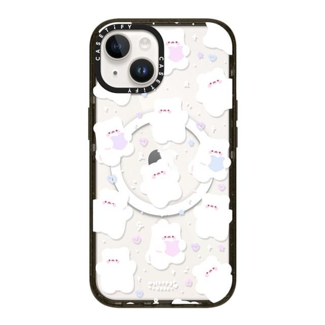 sleepydaze x CASETiFY iPhone 14 ケース ブラック インパクトケース MagSafe対応 mochi doodles by sleepydaze