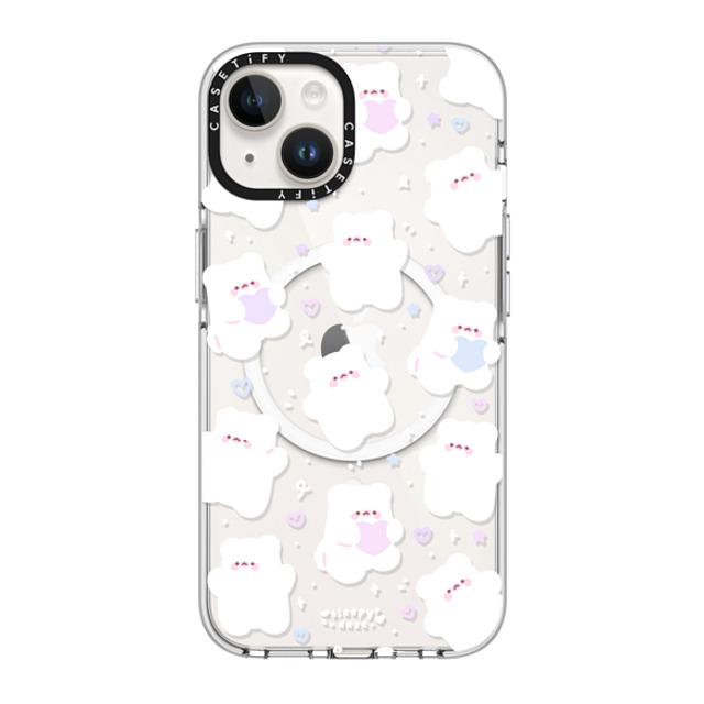 sleepydaze x CASETiFY iPhone 14 ケース クリア クリア ケース MagSafe対応 mochi doodles by sleepydaze