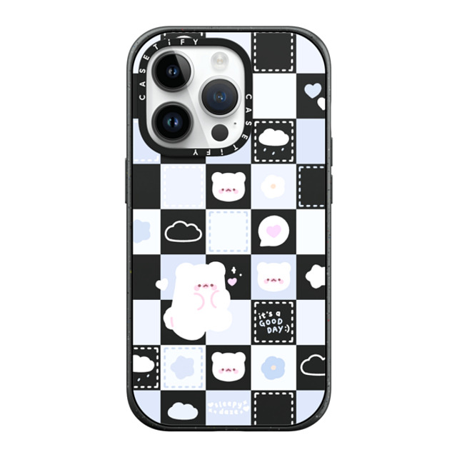 sleepydaze x CASETiFY iPhone 14 Pro ケース マットブラック インパクトケース MagSafe対応 good day mochi checkers by sleepydaze