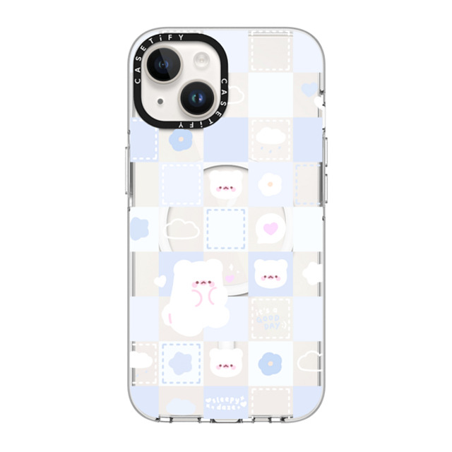 sleepydaze x CASETiFY iPhone 14 ケース クリア クリア ケース MagSafe対応 good day mochi checkers by sleepydaze