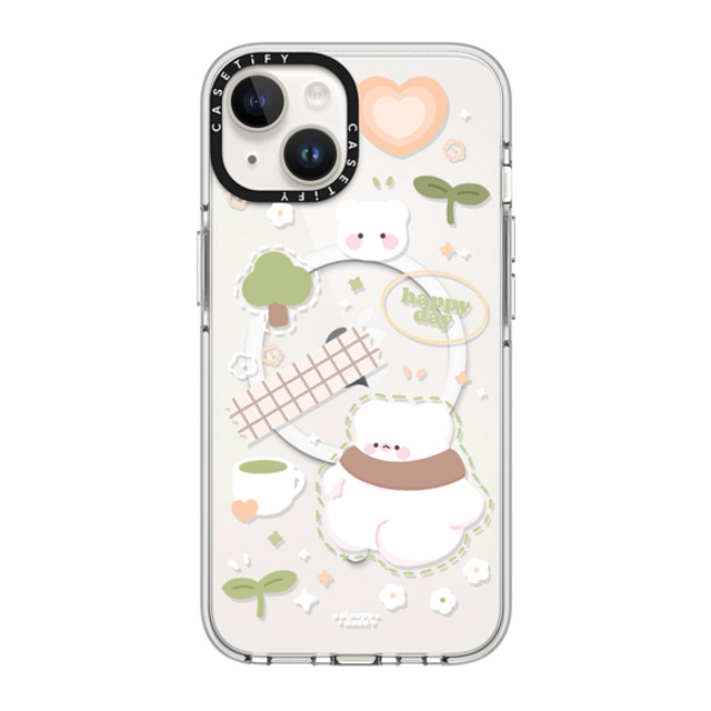 sleepydaze x CASETiFY iPhone 14 ケース クリア クリア ケース MagSafe対応 happy day