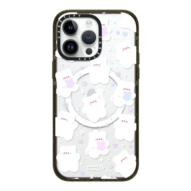 sleepydaze x CASETiFY iPhone 14 Pro Max ケース ブラック インパクトケース MagSafe対応 mochi doodles by sleepydaze