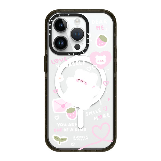 sleepydaze x CASETiFY iPhone 14 Pro ケース ブラック インパクトケース MagSafe対応 love letter by sleepydaze