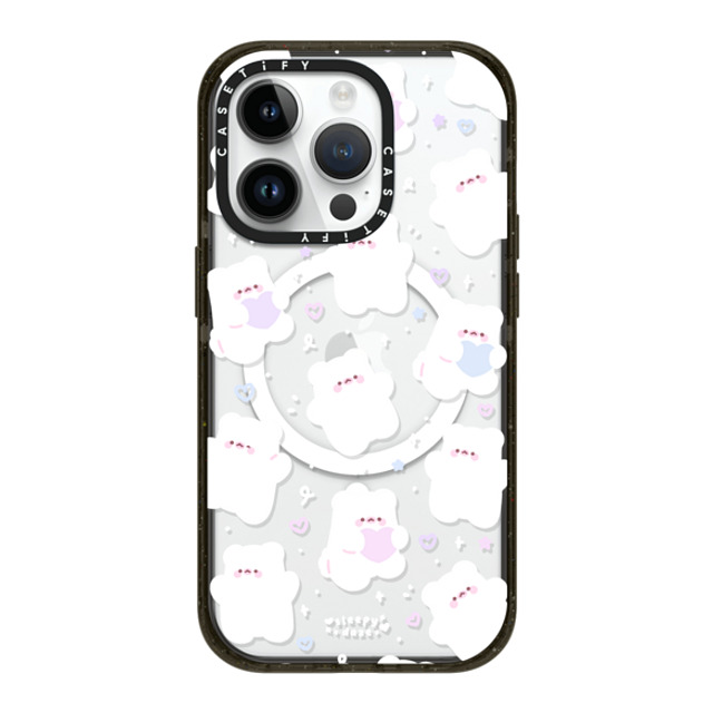 sleepydaze x CASETiFY iPhone 14 Pro ケース ブラック インパクトケース MagSafe対応 mochi doodles by sleepydaze