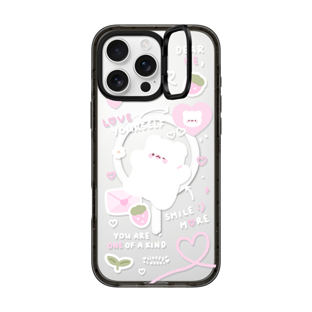 sleepydaze x CASETiFY iPhone 16 Pro Max ケース ブラック インパクトリングスタンドケース MagSafe対応 love letter by sleepydaze