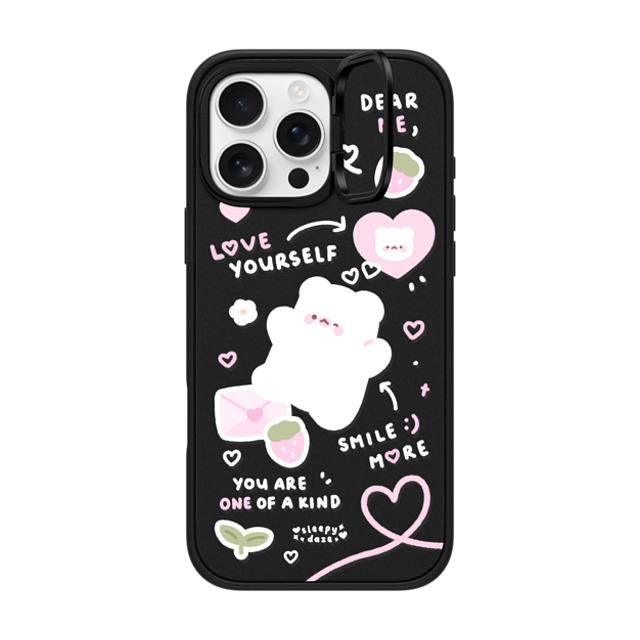 sleepydaze x CASETiFY iPhone 16 Pro Max ケース マットブラック インパクトリングスタンドケース MagSafe対応 love letter by sleepydaze