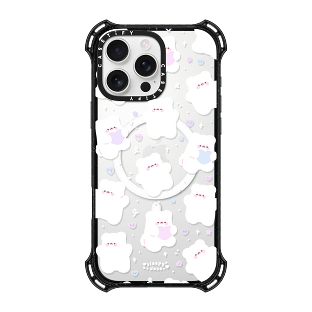 sleepydaze x CASETiFY iPhone 16 Pro Max ケース ブラック バウンスケース mochi doodles by sleepydaze