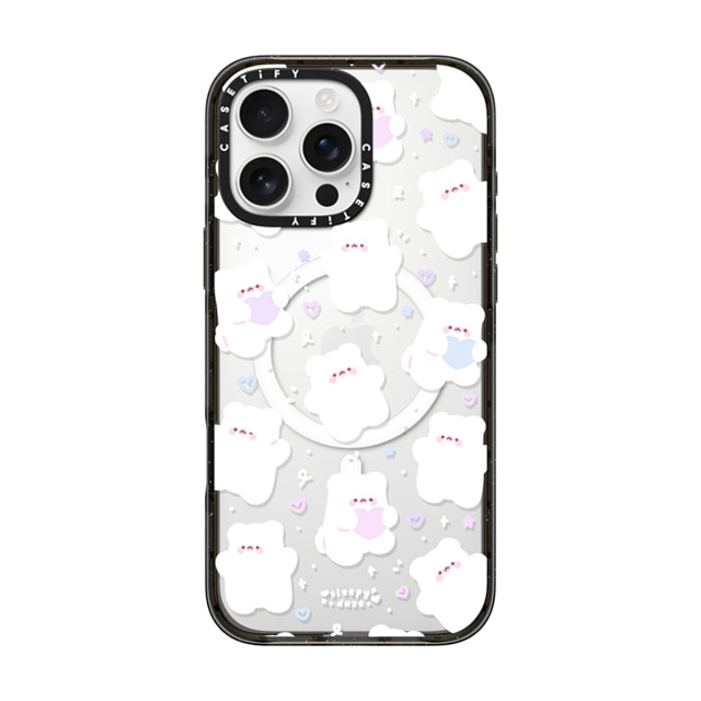 sleepydaze x CASETiFY iPhone 16 Pro Max ケース ブラック インパクトケース MagSafe対応 mochi doodles by sleepydaze