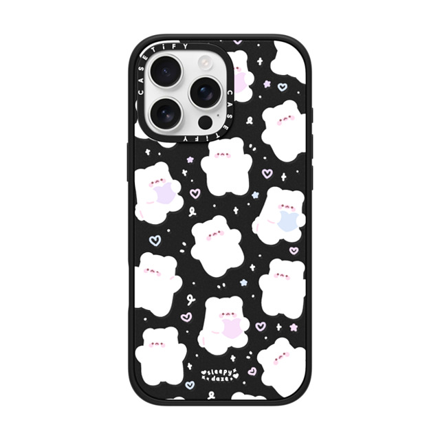 sleepydaze x CASETiFY iPhone 16 Pro Max ケース マットブラック インパクトケース MagSafe対応 mochi doodles by sleepydaze