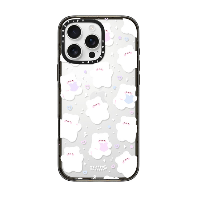 sleepydaze x CASETiFY iPhone 16 Pro Max ケース ブラック インパクトケース mochi doodles by sleepydaze