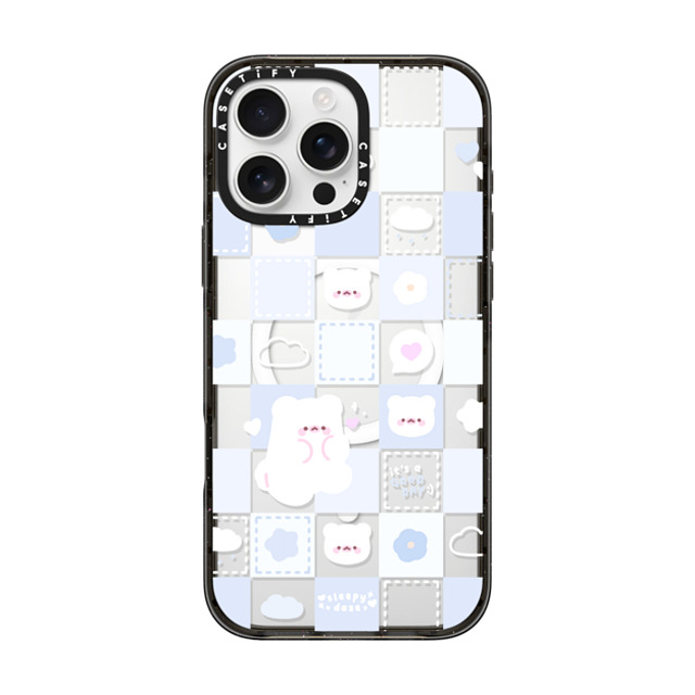 sleepydaze x CASETiFY iPhone 16 Pro Max ケース ブラック インパクトケース MagSafe対応 good day mochi checkers by sleepydaze