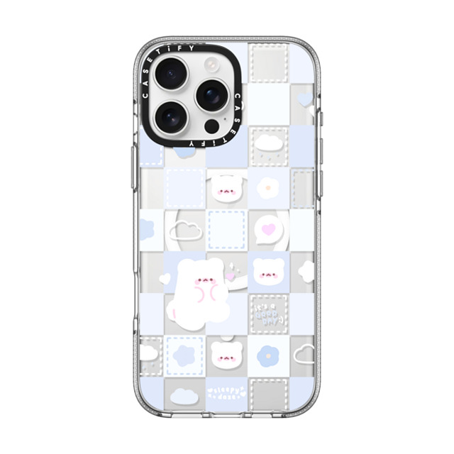 sleepydaze x CASETiFY iPhone 16 Pro Max ケース クリア クリア ケース MagSafe対応 good day mochi checkers by sleepydaze