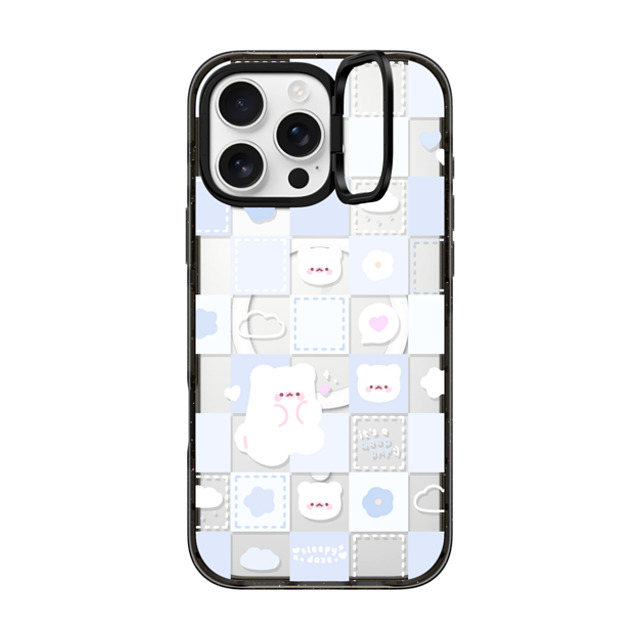 sleepydaze x CASETiFY iPhone 16 Pro Max ケース ブラック インパクトリングスタンドケース MagSafe対応 good day mochi checkers by sleepydaze