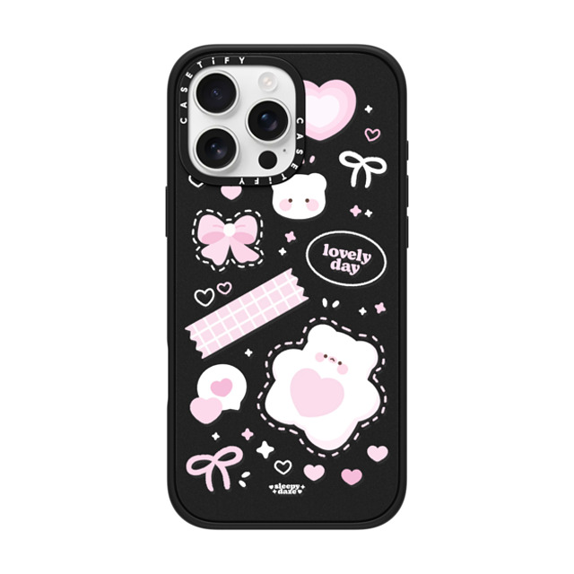 sleepydaze x CASETiFY iPhone 16 Pro Max ケース マットブラック インパクトケース MagSafe対応 lovely day