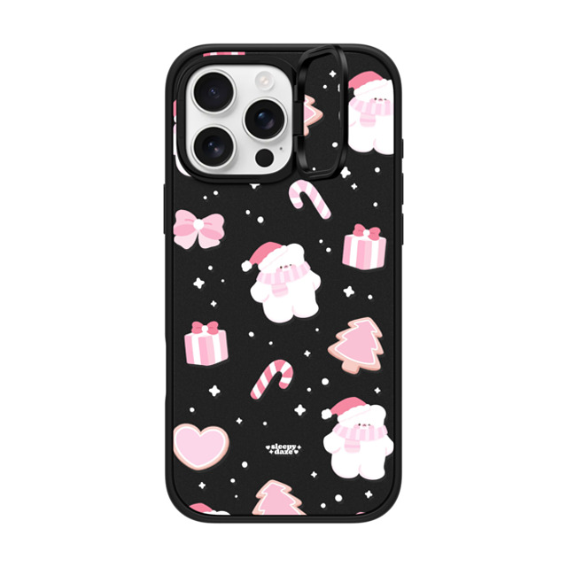 sleepydaze x CASETiFY iPhone 16 Pro Max ケース マットブラック インパクトリングスタンドケース MagSafe対応 sweet holiday