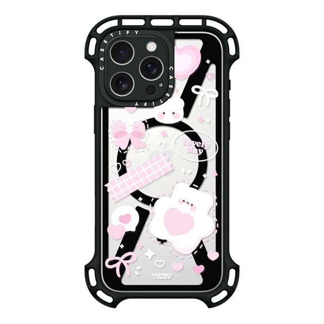 sleepydaze x CASETiFY iPhone 16 Pro Max ケース ブラック ウルトラ バウンスケース MagSafe対応 lovely day