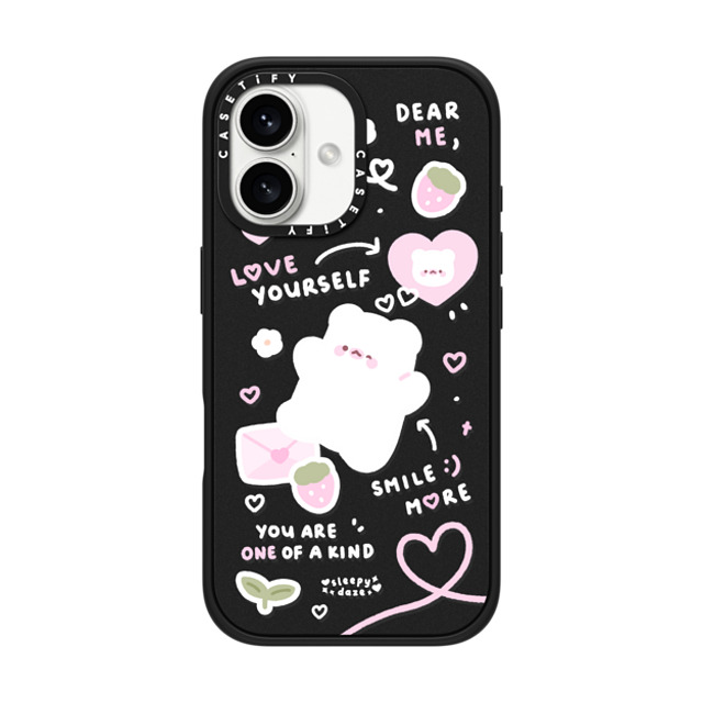 sleepydaze x CASETiFY iPhone 16 ケース マットブラック インパクトケース MagSafe対応 love letter by sleepydaze