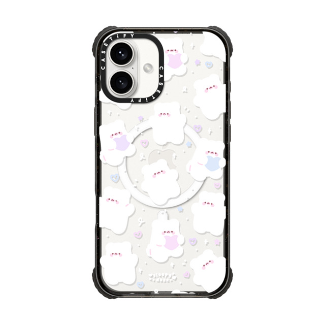 sleepydaze x CASETiFY iPhone 16 Plus ケース ブラック ウルトラ インパクトケース MagSafe 対応 mochi doodles by sleepydaze