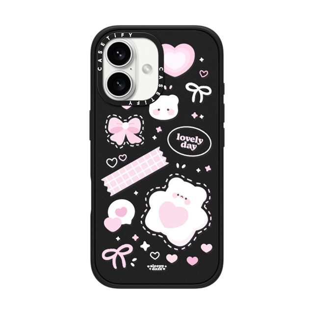 sleepydaze x CASETiFY iPhone 16 ケース マットブラック インパクトケース MagSafe対応 lovely day