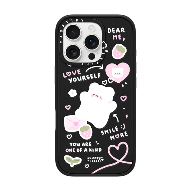 sleepydaze x CASETiFY iPhone 16 Pro ケース マットブラック インパクトケース MagSafe対応 love letter by sleepydaze