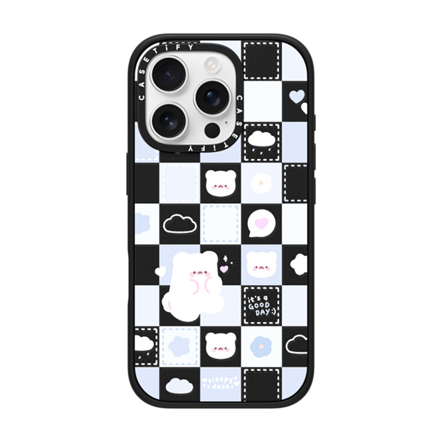 sleepydaze x CASETiFY iPhone 16 Pro ケース マットブラック インパクトケース MagSafe対応 good day mochi checkers by sleepydaze