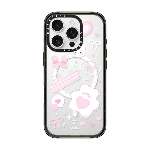 sleepydaze x CASETiFY iPhone 16 Pro ケース ブラック インパクトケース MagSafe対応 lovely day