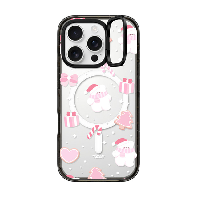 sleepydaze x CASETiFY iPhone 16 Pro ケース ブラック インパクトリングスタンドケース MagSafe対応 sweet holiday