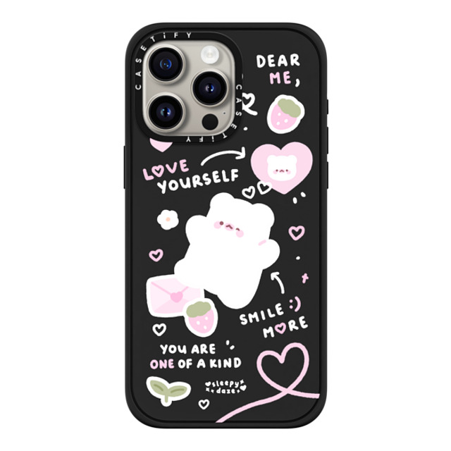 sleepydaze x CASETiFY iPhone 15 Pro Max ケース マットブラック インパクトケース MagSafe対応 love letter by sleepydaze