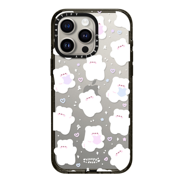 sleepydaze x CASETiFY iPhone 15 Pro Max ケース ブラック インパクトケース mochi doodles by sleepydaze