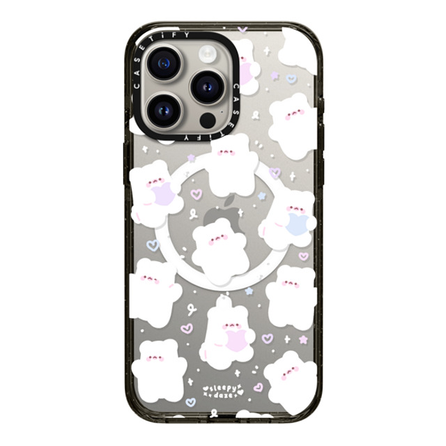 sleepydaze x CASETiFY iPhone 15 Pro Max ケース ブラック インパクトケース MagSafe対応 mochi doodles by sleepydaze