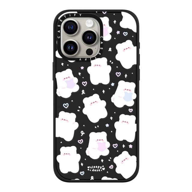 sleepydaze x CASETiFY iPhone 15 Pro Max ケース マットブラック インパクトケース MagSafe対応 mochi doodles by sleepydaze