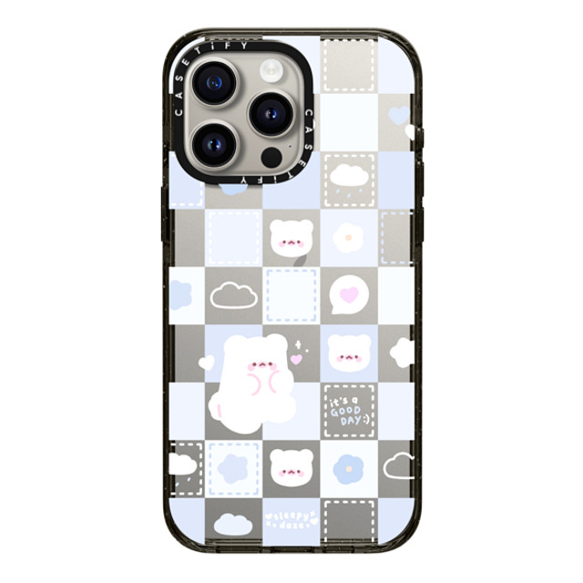 sleepydaze x CASETiFY iPhone 15 Pro Max ケース ブラック インパクトケース good day mochi checkers by sleepydaze