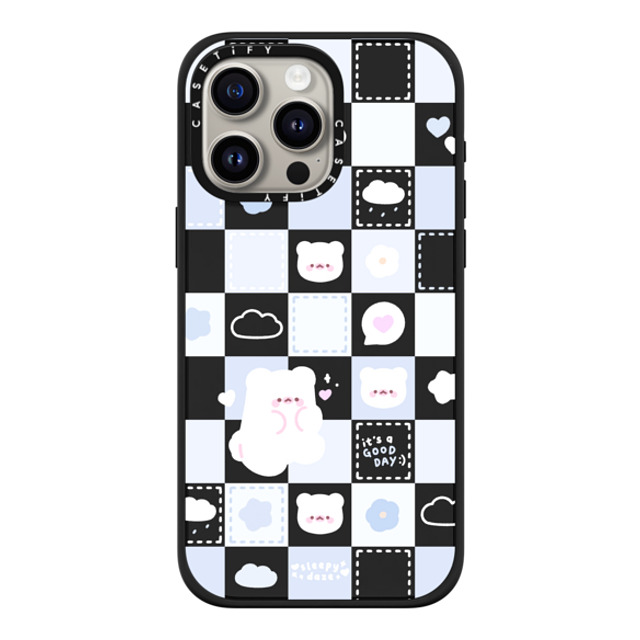 sleepydaze x CASETiFY iPhone 15 Pro Max ケース マットブラック インパクトケース MagSafe対応 good day mochi checkers by sleepydaze