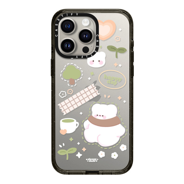 sleepydaze x CASETiFY iPhone 15 Pro Max ケース ブラック インパクトケース happy day