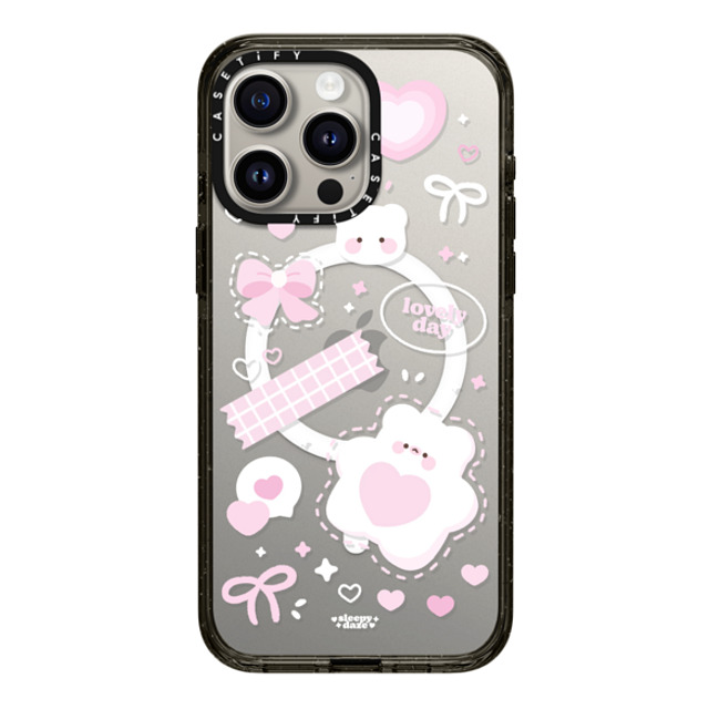 sleepydaze x CASETiFY iPhone 15 Pro Max ケース ブラック インパクトケース MagSafe対応 lovely day