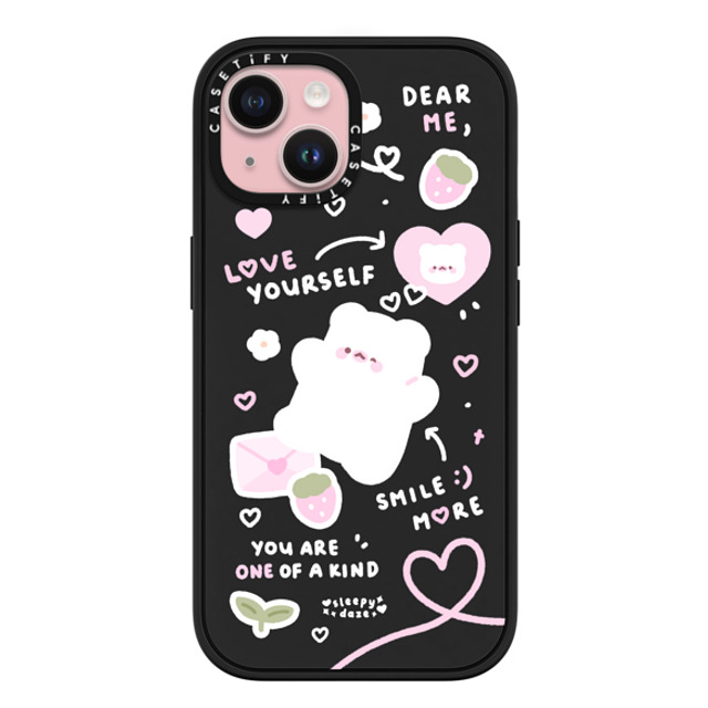 sleepydaze x CASETiFY iPhone 15 ケース マットブラック インパクトケース MagSafe対応 love letter by sleepydaze