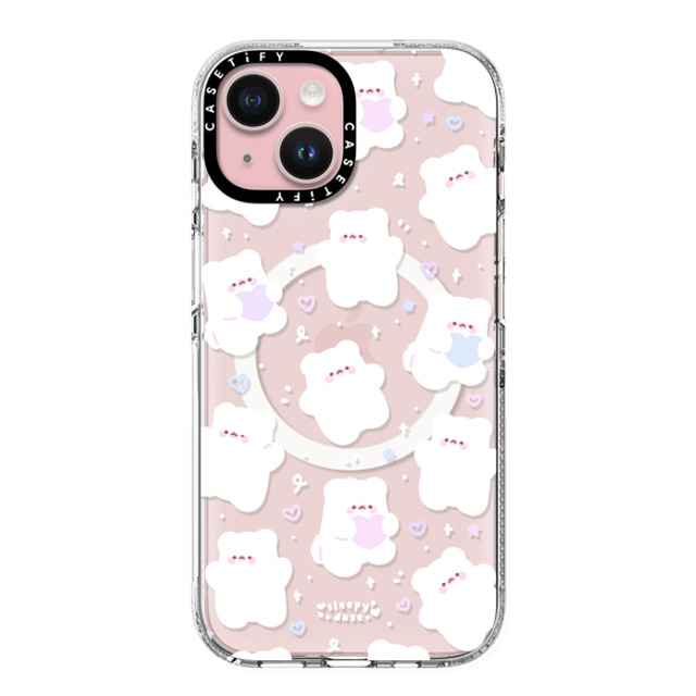 sleepydaze x CASETiFY iPhone 15 ケース クリア クリア ケース MagSafe対応 mochi doodles by sleepydaze