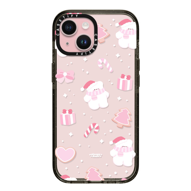 sleepydaze x CASETiFY iPhone 15 ケース ブラック インパクトケース sweet holiday