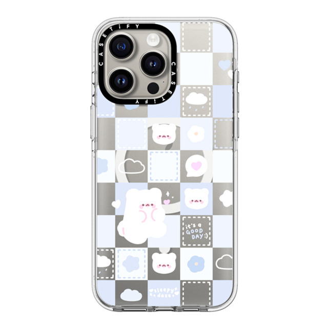 sleepydaze x CASETiFY iPhone 15 Pro Max ケース クリア クリア ケース MagSafe対応 good day mochi checkers by sleepydaze